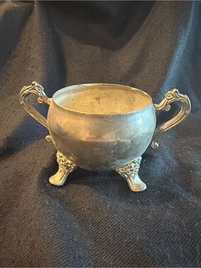 Vintage Elegance Silver Plated on Brass Two-Handle Sugar Bowl